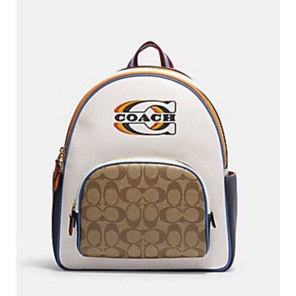 ??NWT! Coach Court Backpack In Sig Mix Msrp:$498.00 main image 11